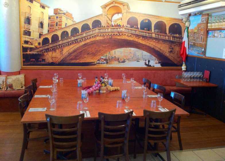 The beautiful interior at Domenico's on Kings takes you to Venice!