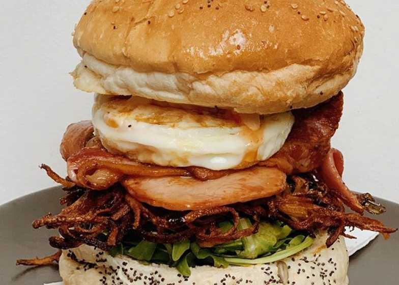 Big Brekky Burgers for you at The Pass Cafe in Byron Bay
