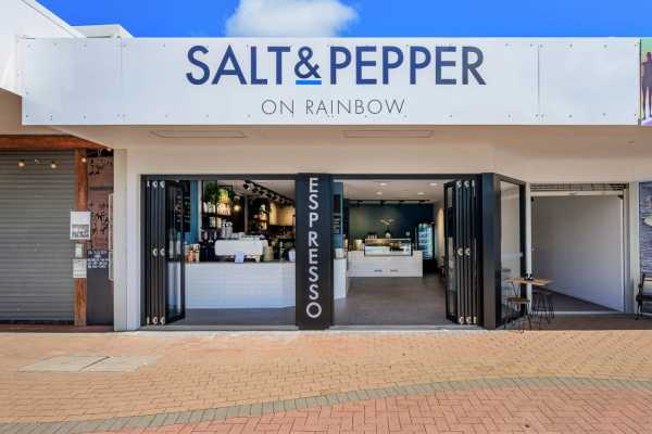 Salt & Pepper on Rainbow Logo