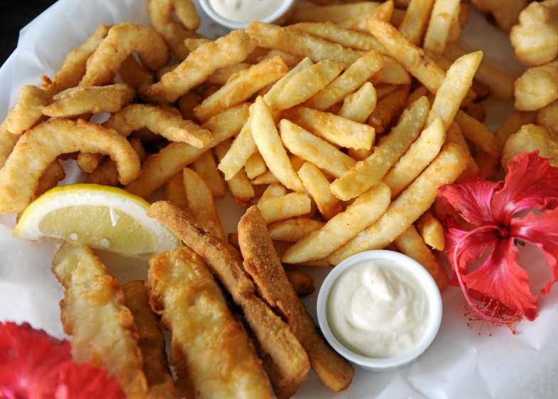 Fish and Chips at Clancy's Beachside Takeaway